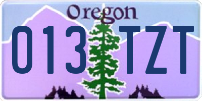 OR license plate 013TZT