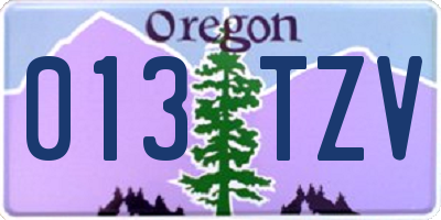 OR license plate 013TZV