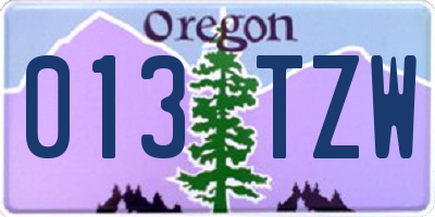 OR license plate 013TZW