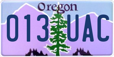 OR license plate 013UAC