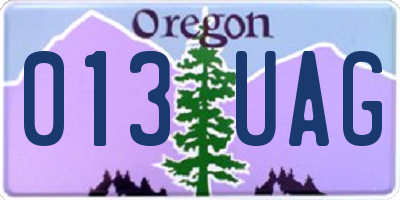OR license plate 013UAG