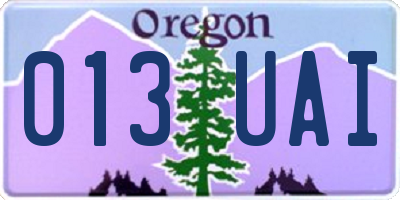 OR license plate 013UAI
