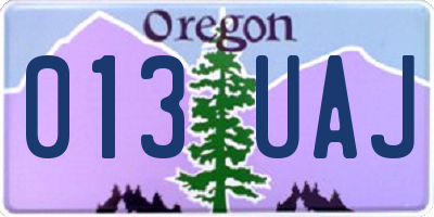 OR license plate 013UAJ