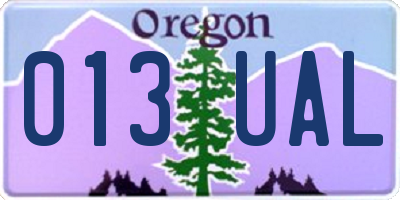 OR license plate 013UAL