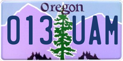 OR license plate 013UAM
