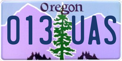 OR license plate 013UAS