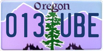 OR license plate 013UBE