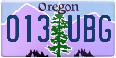 OR license plate 013UBG