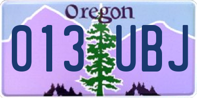 OR license plate 013UBJ
