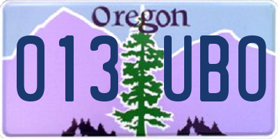 OR license plate 013UBO