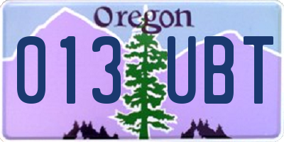 OR license plate 013UBT