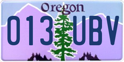 OR license plate 013UBV
