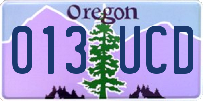 OR license plate 013UCD