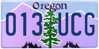 OR license plate 013UCG