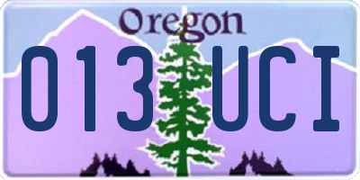 OR license plate 013UCI