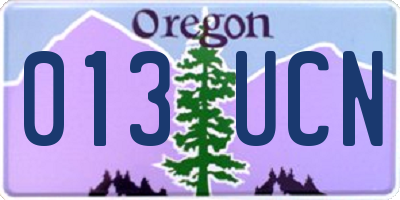 OR license plate 013UCN