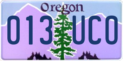 OR license plate 013UCO