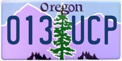 OR license plate 013UCP