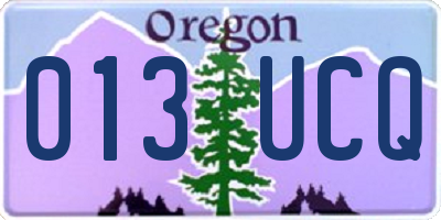 OR license plate 013UCQ