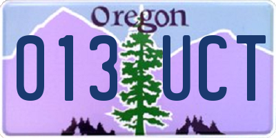OR license plate 013UCT