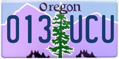 OR license plate 013UCU