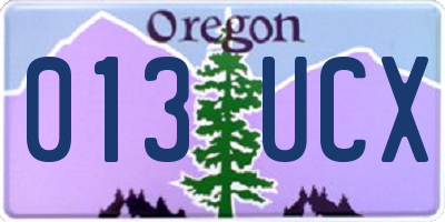 OR license plate 013UCX