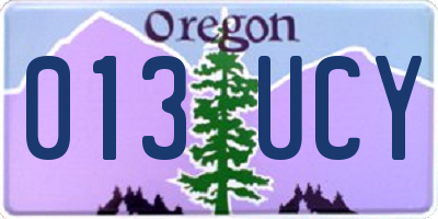 OR license plate 013UCY
