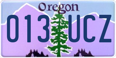 OR license plate 013UCZ