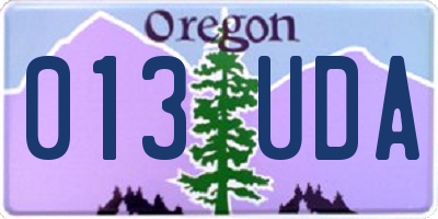 OR license plate 013UDA