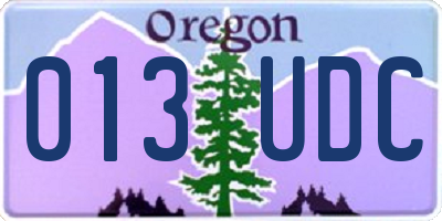 OR license plate 013UDC
