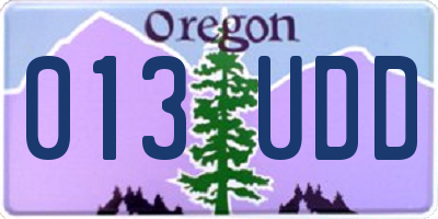 OR license plate 013UDD