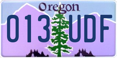 OR license plate 013UDF
