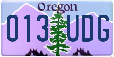 OR license plate 013UDG