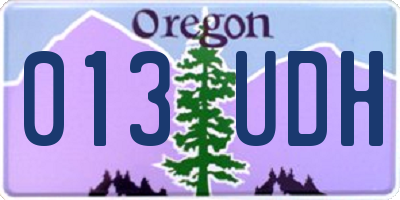 OR license plate 013UDH