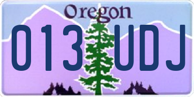 OR license plate 013UDJ