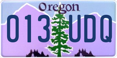 OR license plate 013UDQ