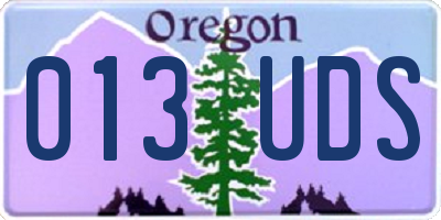 OR license plate 013UDS