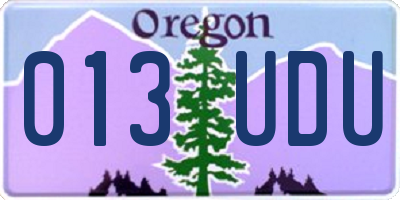 OR license plate 013UDU