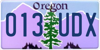 OR license plate 013UDX