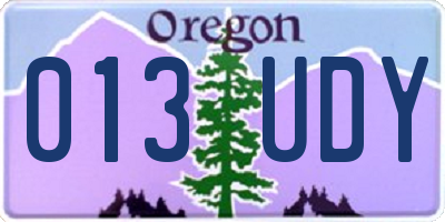 OR license plate 013UDY