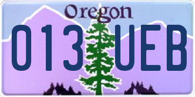 OR license plate 013UEB