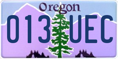 OR license plate 013UEC