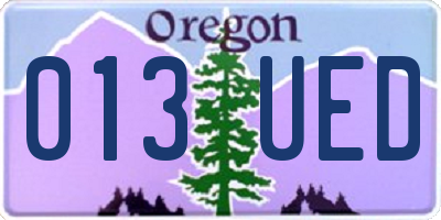 OR license plate 013UED