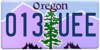 OR license plate 013UEE