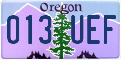 OR license plate 013UEF
