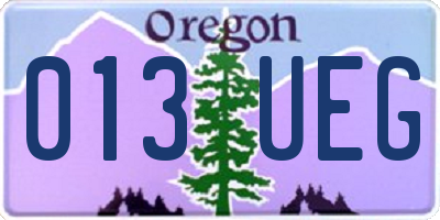 OR license plate 013UEG