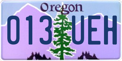 OR license plate 013UEH