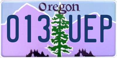 OR license plate 013UEP