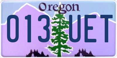 OR license plate 013UET