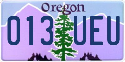 OR license plate 013UEU